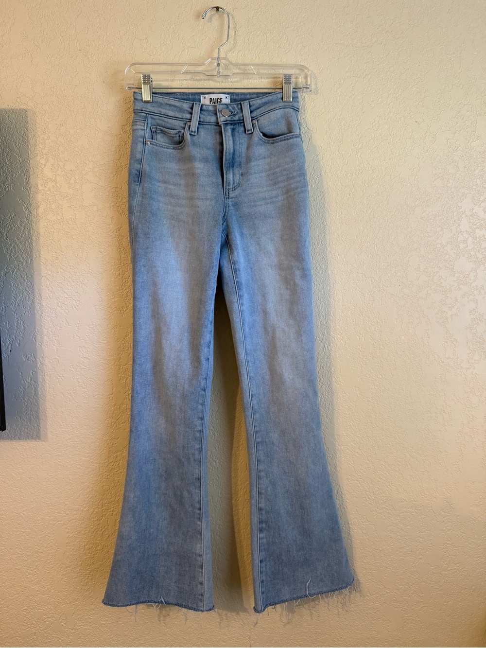 PAIGE Light Blue High-Rise Flare Jeans for Women